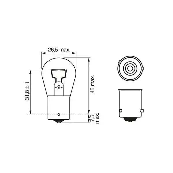 581 Bulb 12V 21W Amber PY21W - Indicator Light Bulb BAU15s - Classic - Indicator Bulb - Classic
