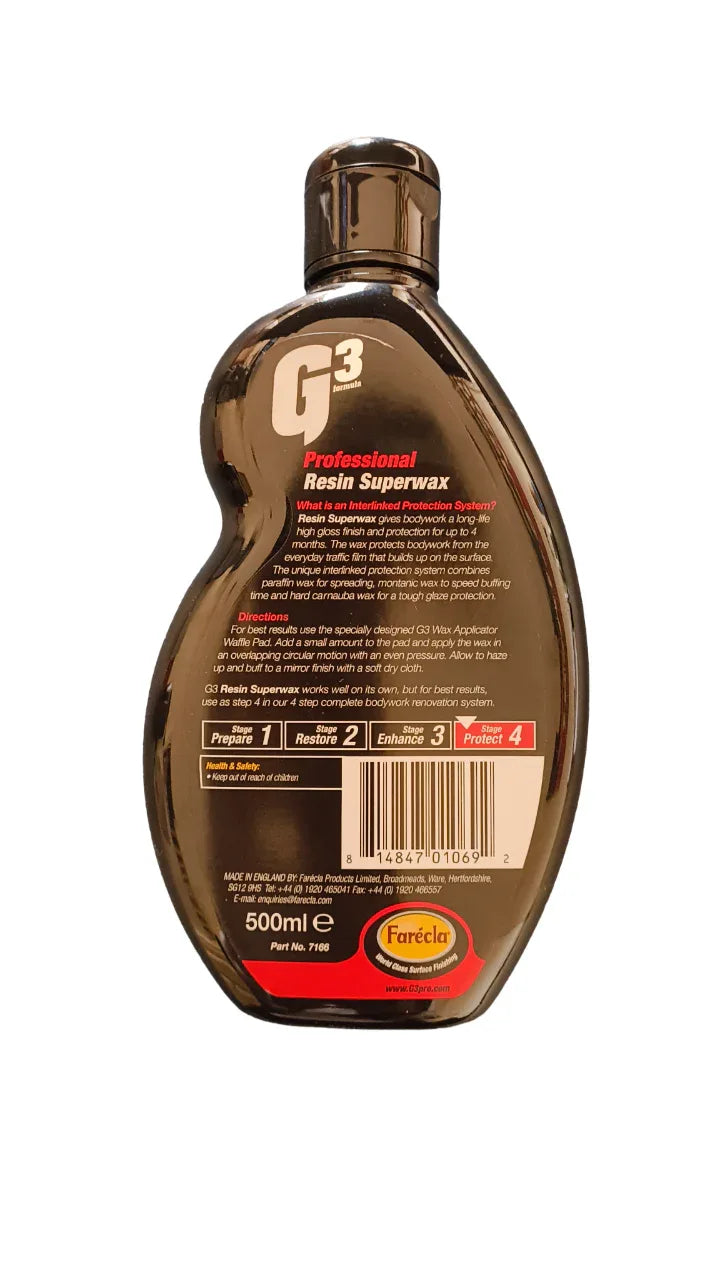 Farecla G3 Pro Resin Superwax - 500ml High Gloss Liquid Car Wax - GT Motor Part