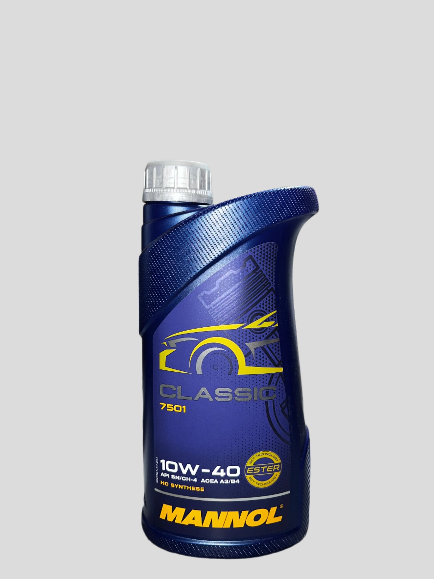 Mannol Classic 7501 10W-40 Motor Oil 1L - HC Synthese, API SN/CH-4, ACEA A3/B4