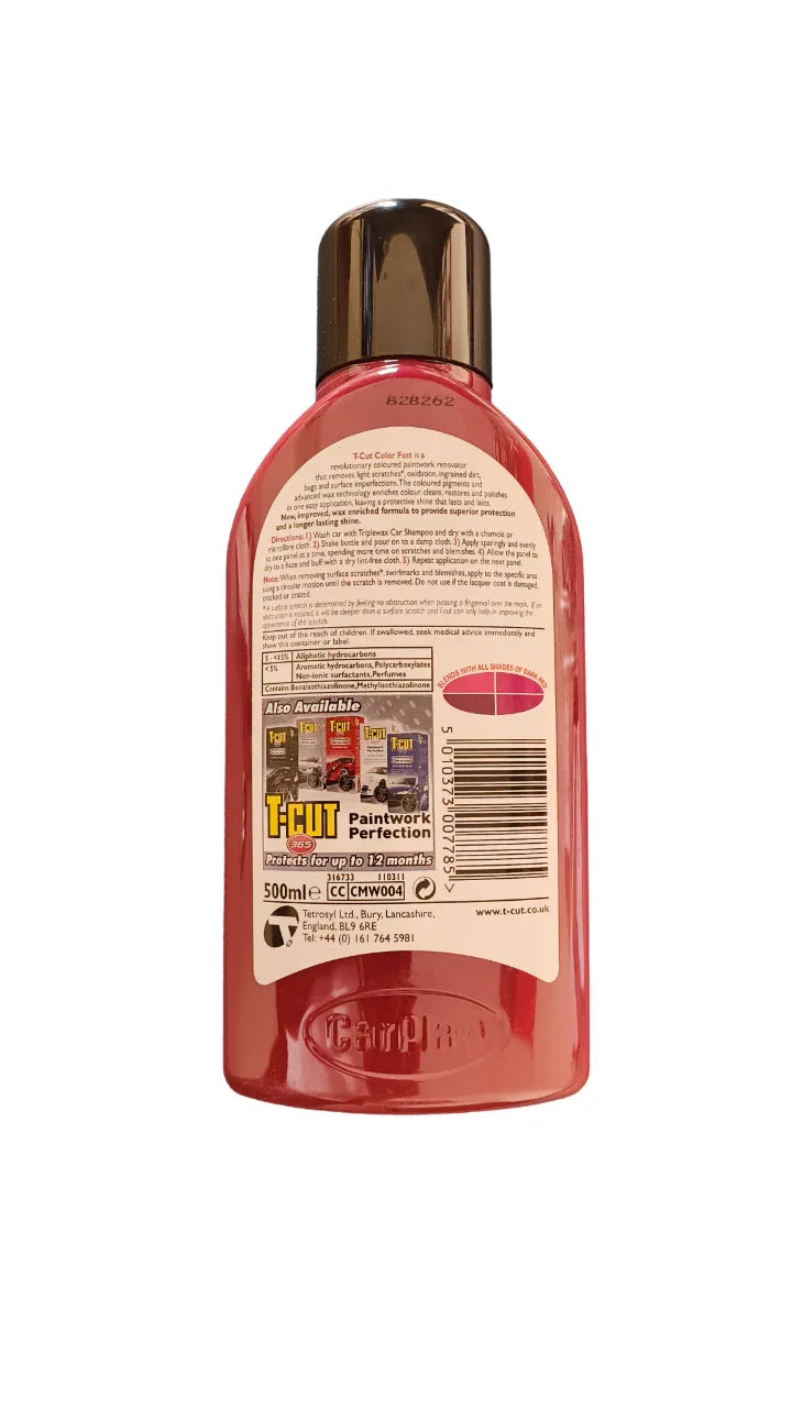 CarPlan T-Cut Color Fast - 500ml - Shades of Dark Red Paint Restoration - GT Motor Part