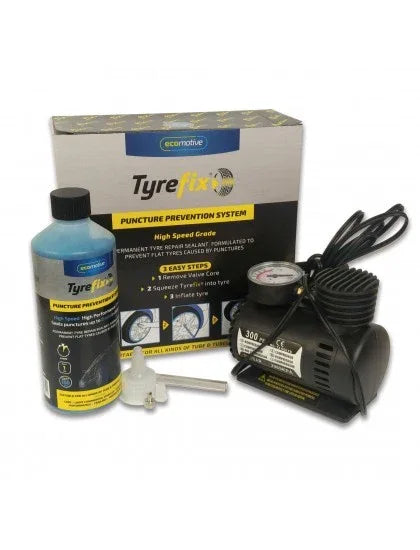 ECOMOTIVE TyreFix - 500ml Kit with Air Compressor - GT Motor Part