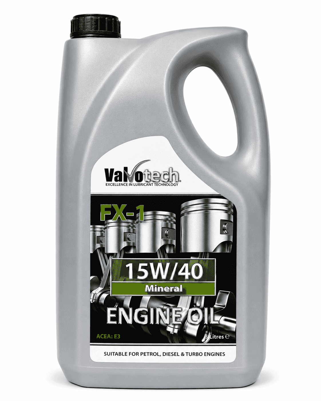 Valvotech FX-1 15W-40 ACEA E3 Mineral Engine Oil 5L - API CH-4 MB 228.1