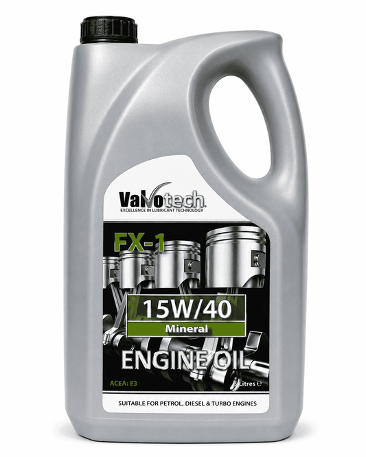 Valvotech FX-1 15W-40 ACEA E3 Mineral Engine Oil 5L - API CH-4 MB 228.1