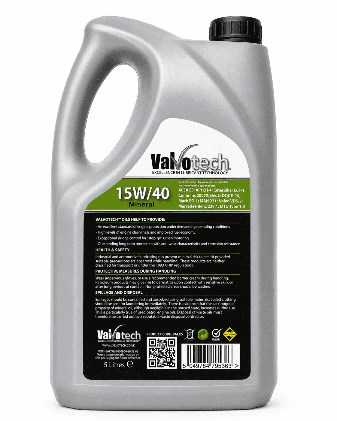 Valvotech FX-1 15W-40 ACEA E3 Mineral Engine Oil 5L - API CH-4 MB 228.1