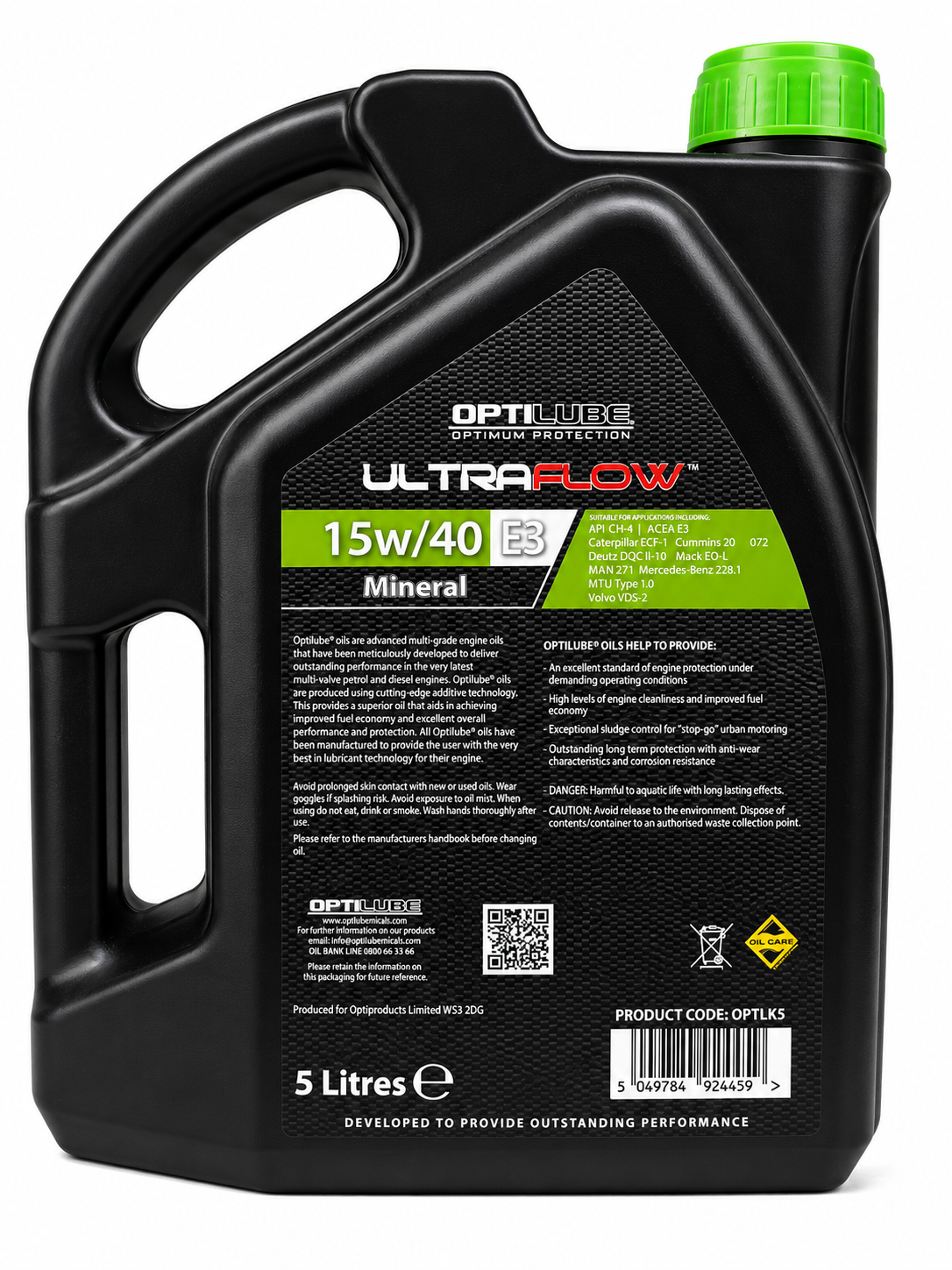 Optilube 15W-40 Semi Synthetic Engine Oil API SL/CH-4 ACEA A3/B4 | GTM