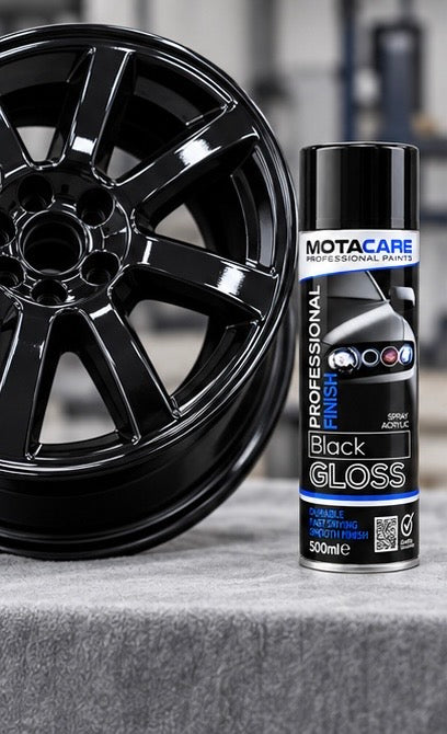Motacare Professional Acrylic Spray Paint – Black Gloss 500ml (MCGB500)