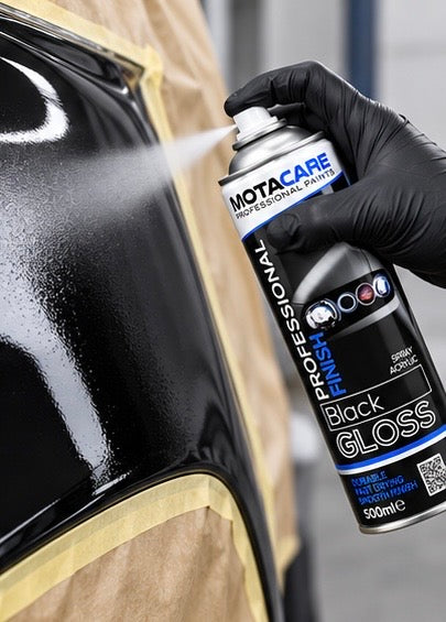 Motacare Professional Acrylic Spray Paint – Black Gloss 500ml (MCGB500)