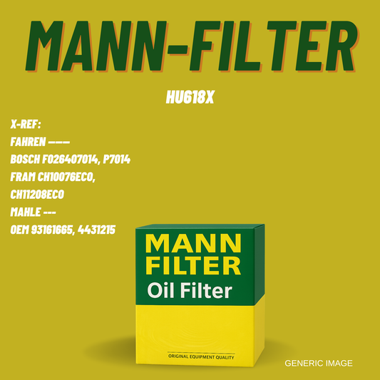 MANN-FILTER Oil Filter HU618X for Renault Vauxhall Opel Nissan - P7014