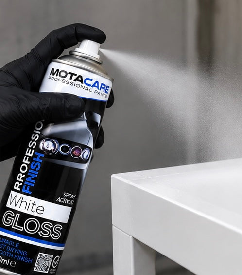 Motacare Professional Acrylic Spray Paint – White Gloss 500ml (MCGW500)