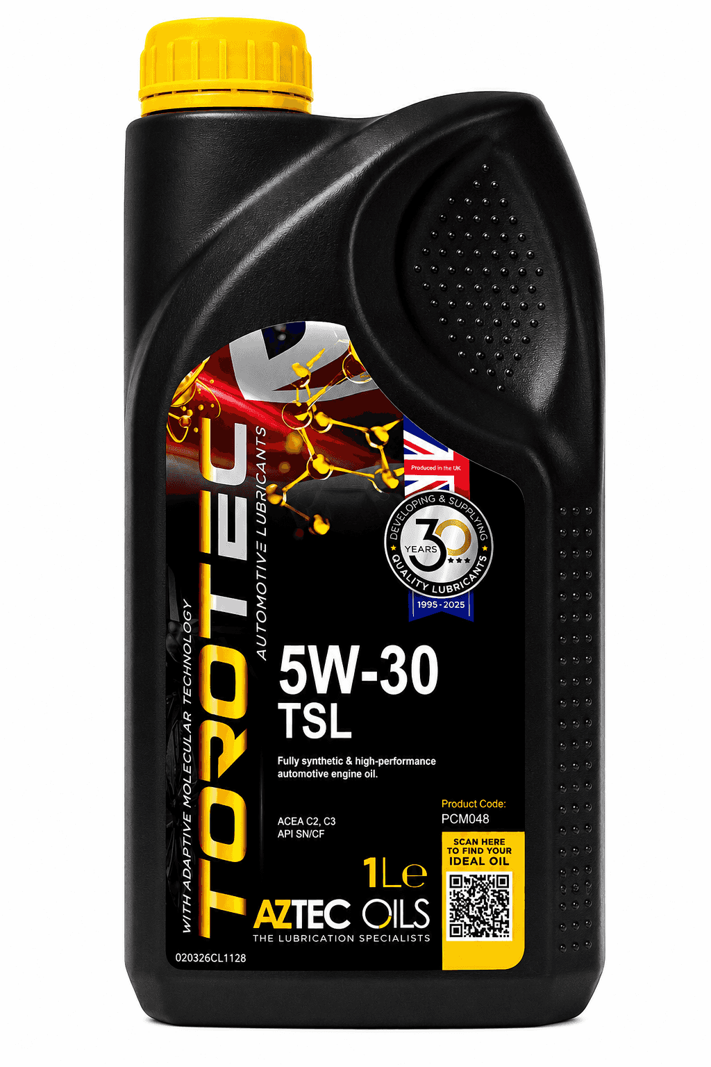 Torotec 5W-30 TSL Fully Synthetic Engine Oil 1L - ACEA C2 C3 dexos2