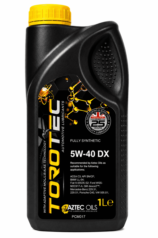 Torotec 5W-40 DX Fully Synthetic Engine Oil 5L - ACEA C3 dexos2 BMW LL-04