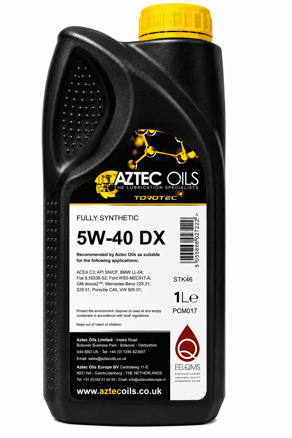 Torotec 5W-40 DX Fully Synthetic Engine Oil 5L - ACEA C3 dexos2 BMW LL-04