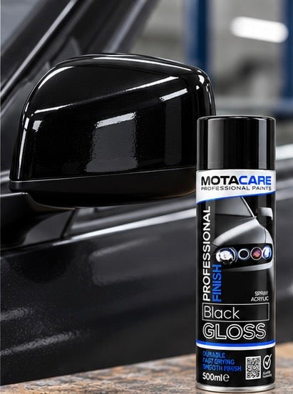Motacare Professional Acrylic Spray Paint – Black Gloss 500ml (MCGB500)