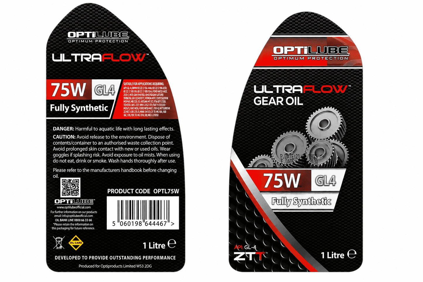 Optilube UltraFlow 75W GL-4 Fully Synthetic Manual Transmission Fluid 1L