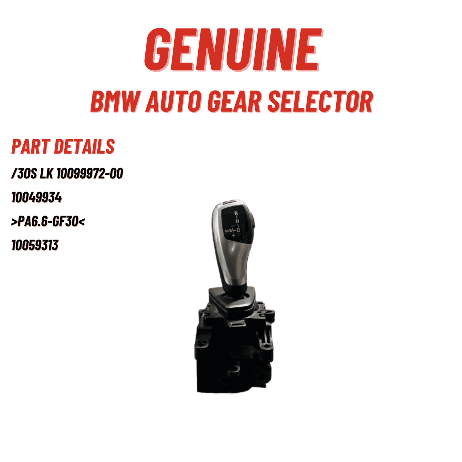 GENUINE BMW 3 Series F30/F31 Auto Gear Selector - GT Motor Part