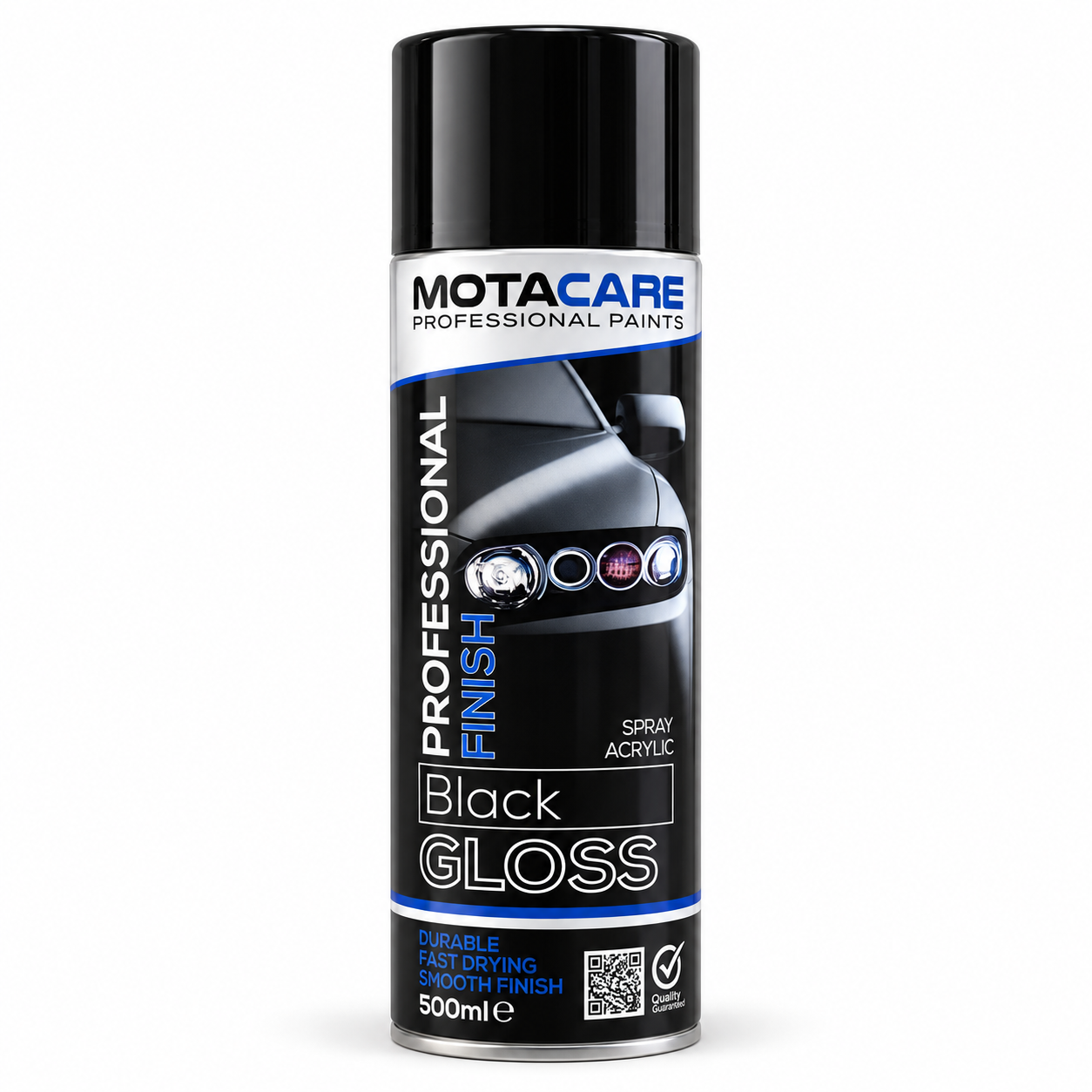Motacare Professional Acrylic Spray Paint – Black Gloss 500ml (MCGB500)