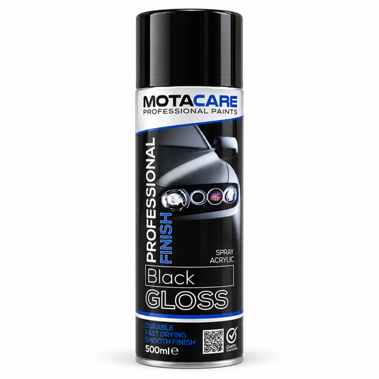 Motacare Professional Acrylic Spray Paint – Black Gloss 500ml (MCGB500)