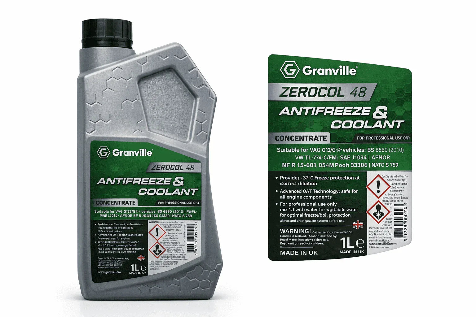 Granville Green Antifreeze/Coolant Concentrate 1L - GT Motor Part