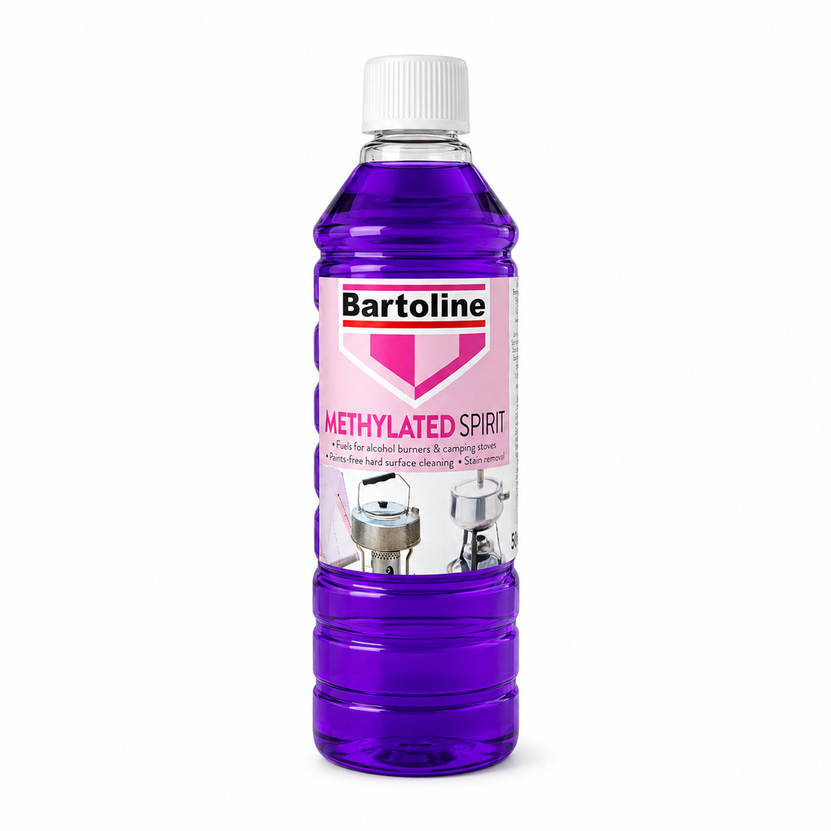 Bartoline Methylated Spirits 500ml Cleaner Fuel Stain Remover