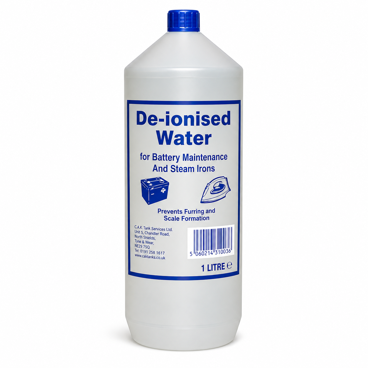 De-ionised Water - 1L Purified Water for Automotive and Household Use