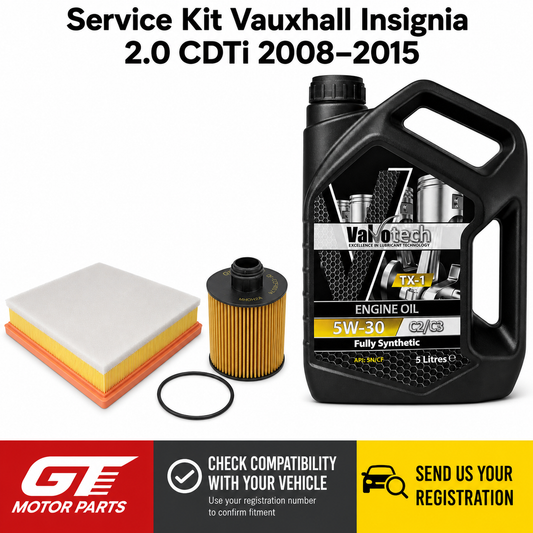 Vauxhall Insignia 2.0 CDTI (2008-2015) Oil & Air Filter Service Kit + 5L 5W30 | GTM