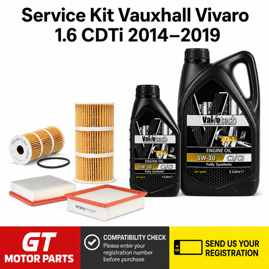 Vauxhall Vivaro 1.6 CDTI X82 (2014-2019) Oil & Air Filter Service Kit + 5L 5W30 | GTM