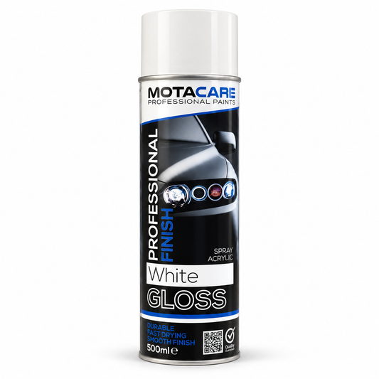 Motacare Professional Acrylic Spray Paint – White Gloss 500ml (MCGW500)