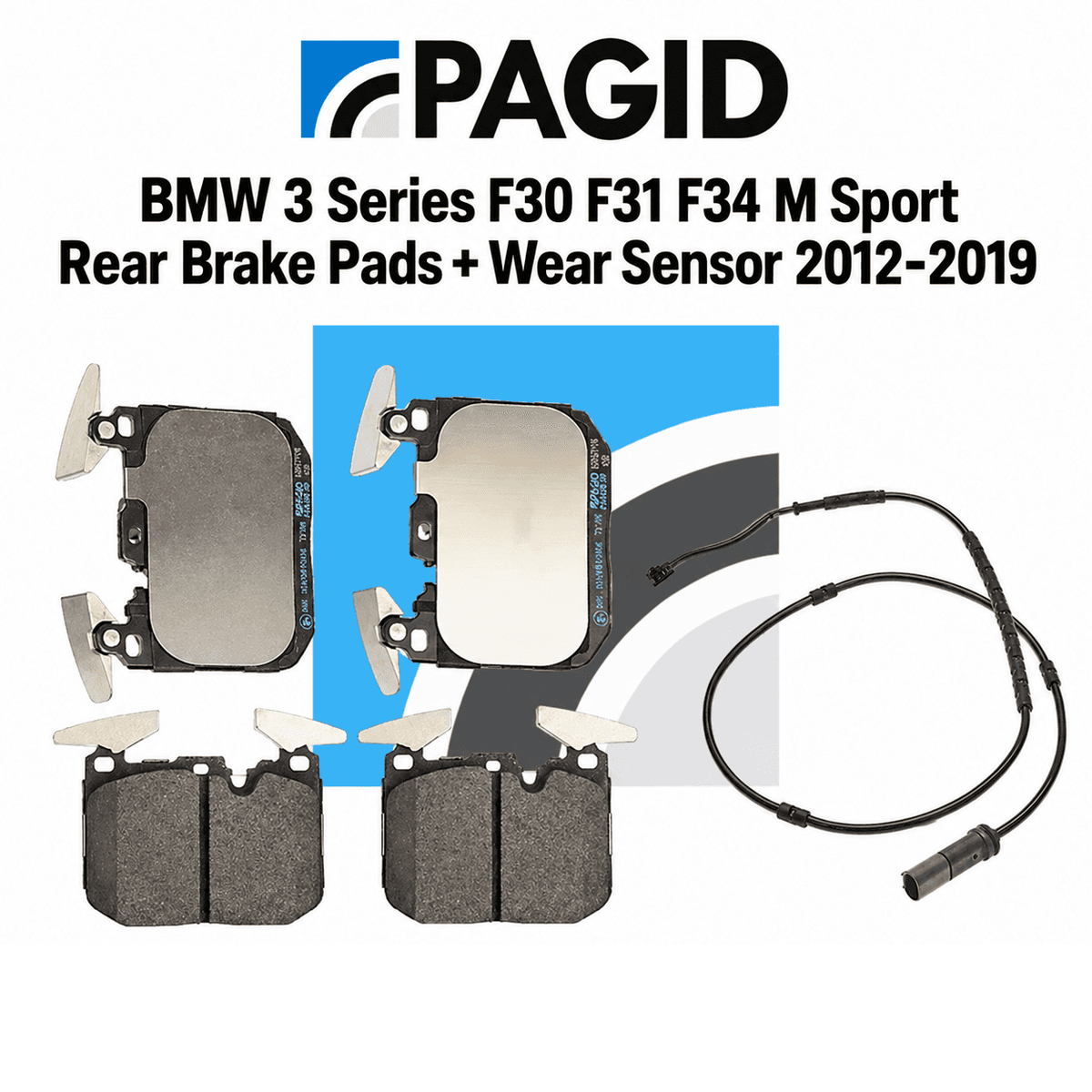 BMW 3 Series F30 F31 F34 (2012-2019) M Sport Rear Brake Pads Set + Wear Sensor