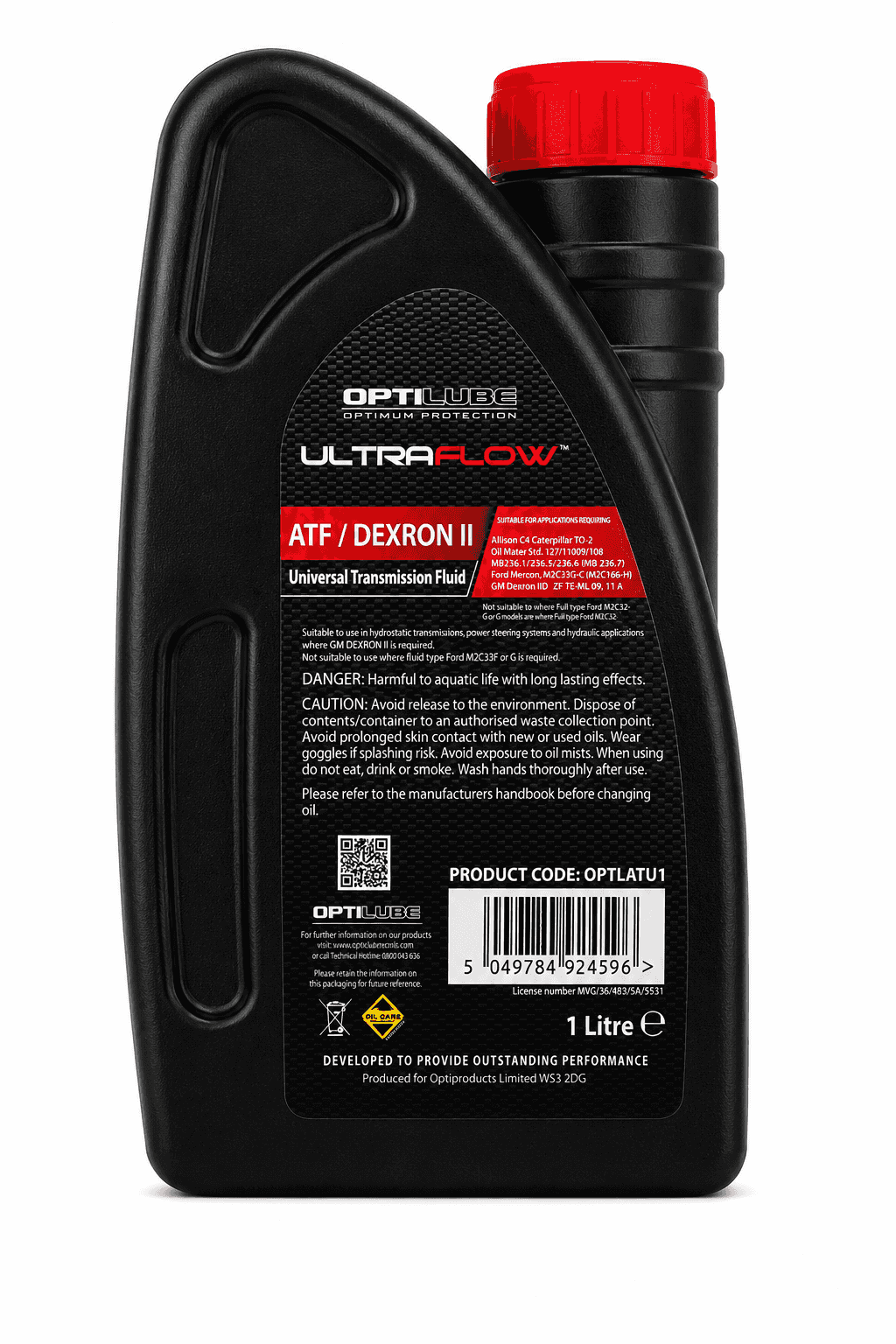 Optilube UltraFlow ATF Dexron II Automatic Transmission Fluid 1L