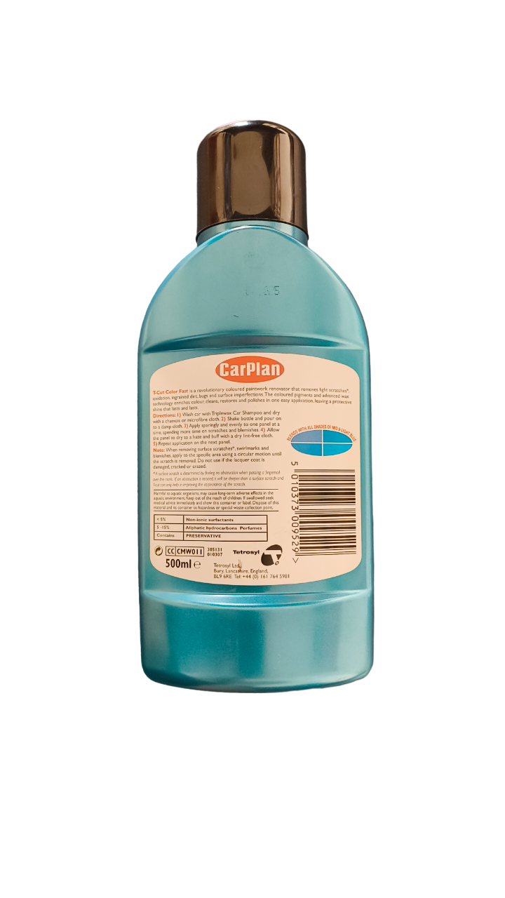 CarPlan T-Cut Color Fast - 500ml for Mid & Light Blue Paint Restoration