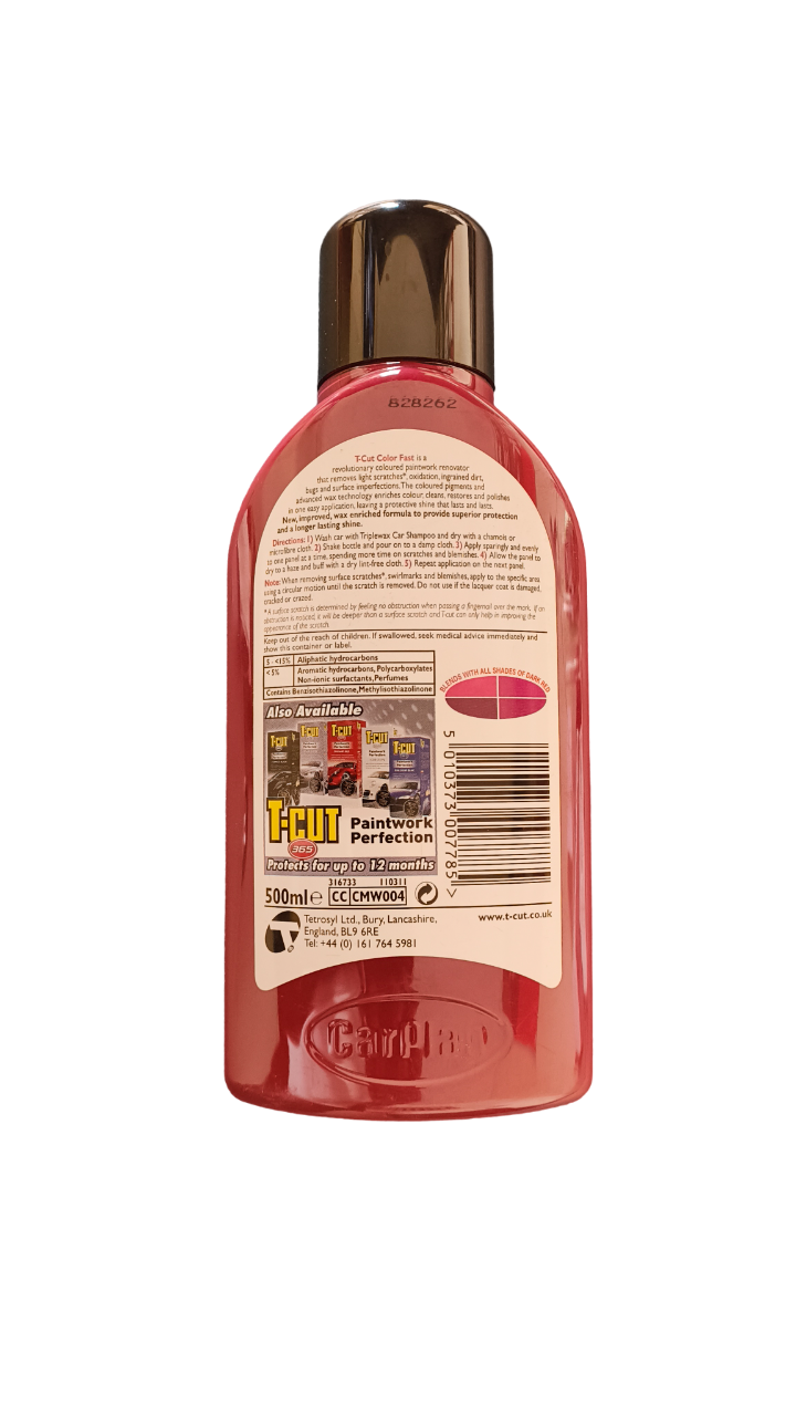 CarPlan T-Cut Color Fast - 500ml - Shades of Dark Red Paint Restoration