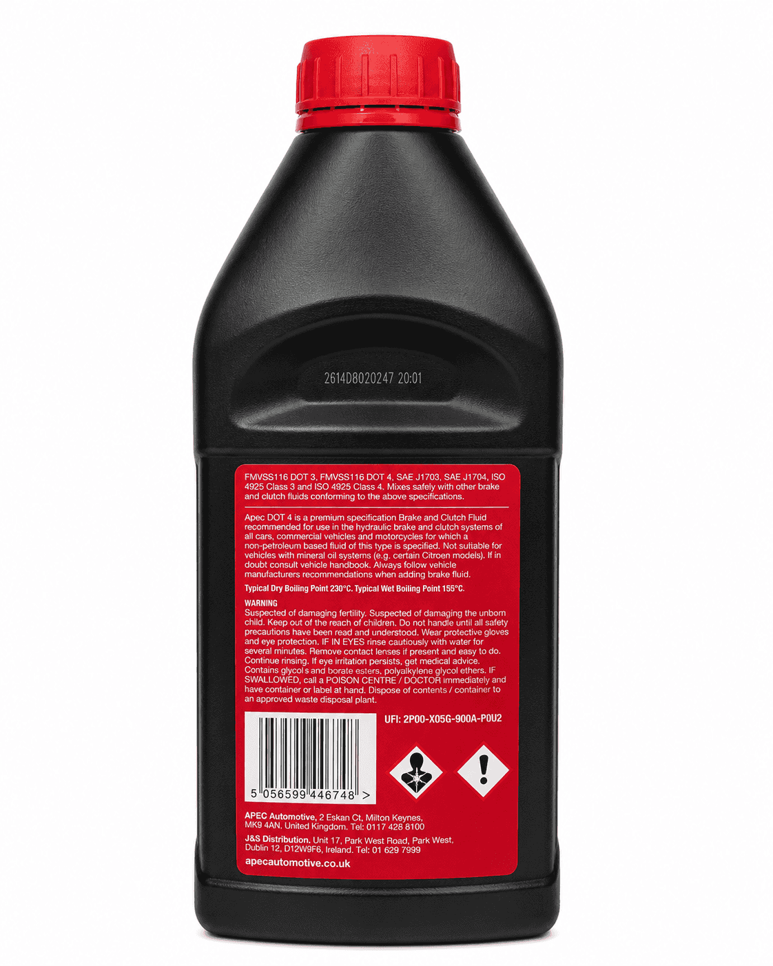 Apec DOT 4 Brake & Clutch Fluid 1L - High Performance Hydraulic Brake Fluid