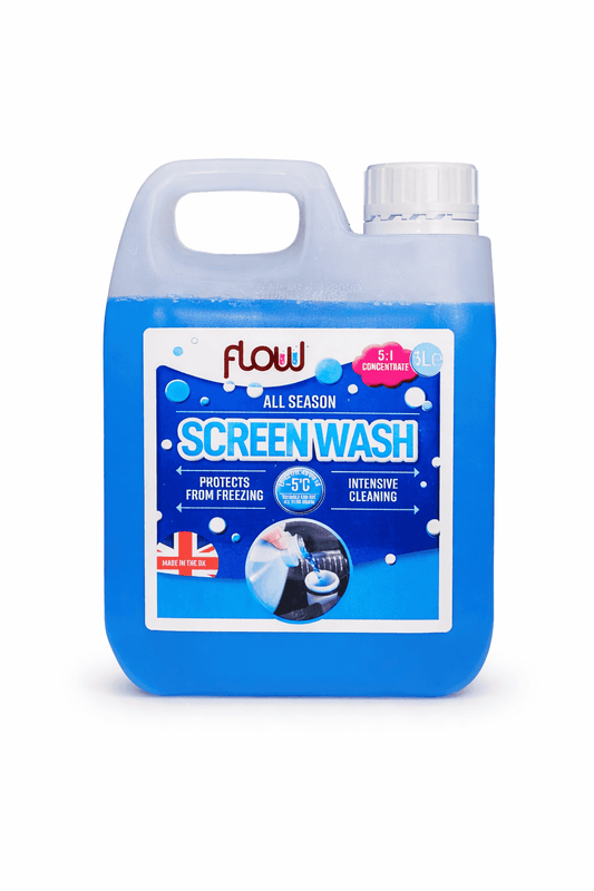 Flow All Season Concentrated Screenwash 1L – Car Windscreen Washer Fluid with Frost Protection to -5°C