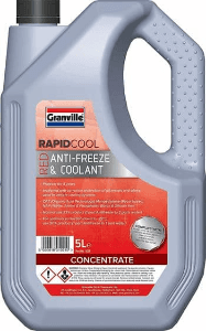 GRANVILLE Rapid Cool Red Antifreeze & Coolant - 5L Concentrated Engine Protection with OAT Technology