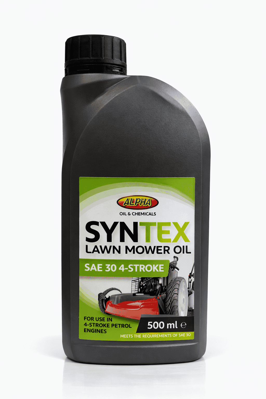 Alpha Syntex Lawn Mower Oil SAE 30 4-Stroke Engine Oil 500ml – Small Engine & Garden Machinery Oil