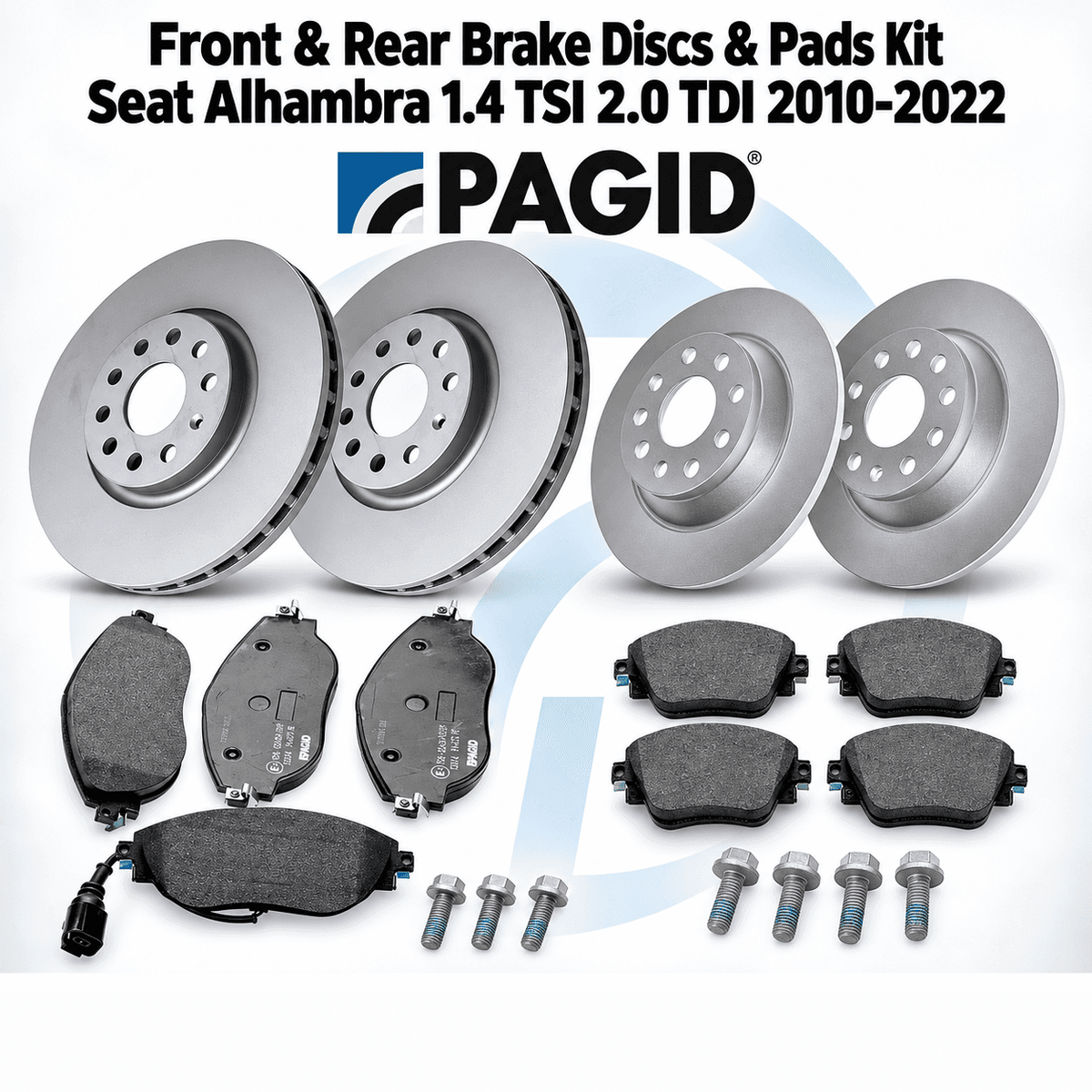 SEAT Alhambra 1.4 / 2.0 (2010-2022) Front & Rear Brake Discs & Pads Kit