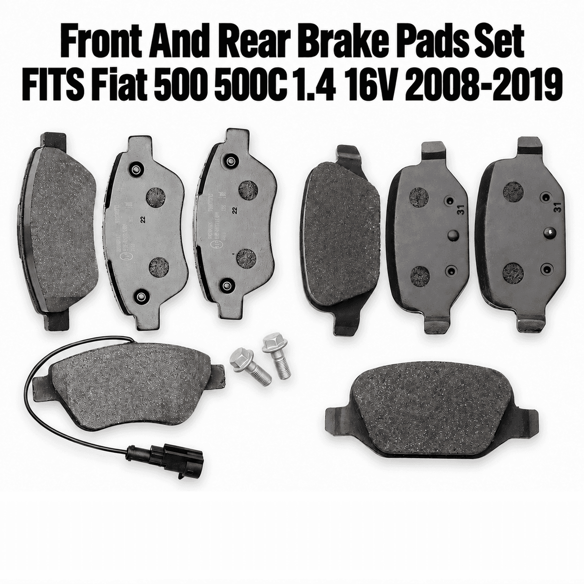 Fiat 500 / 500C 1.4 (2008-2019) Front & Rear Brake Pads Set