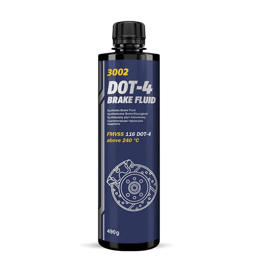 "MANNOL DOT-4 Brake Fluid - 450ml High-Performance Synthetic Fluid for Hydraulic Brake Systems