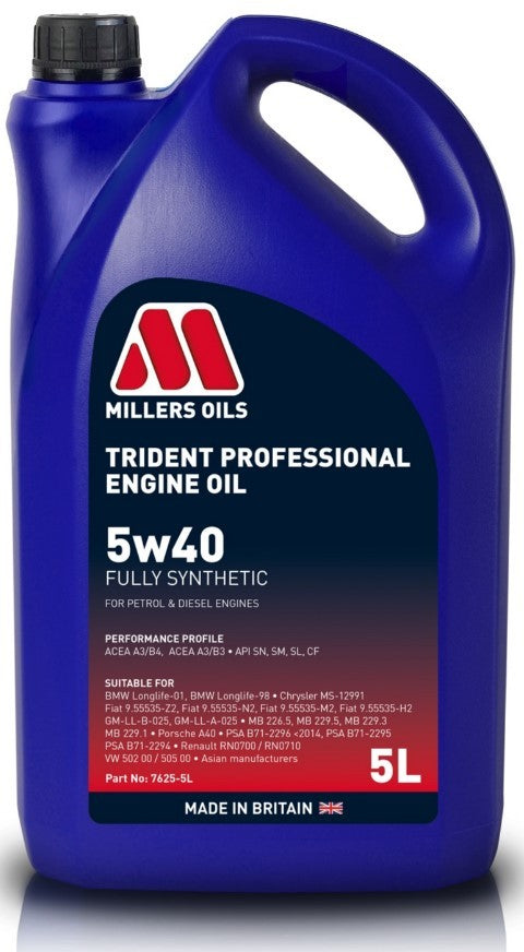 MILLERS OILS Trident Professional 5w40 Fully Synthetic