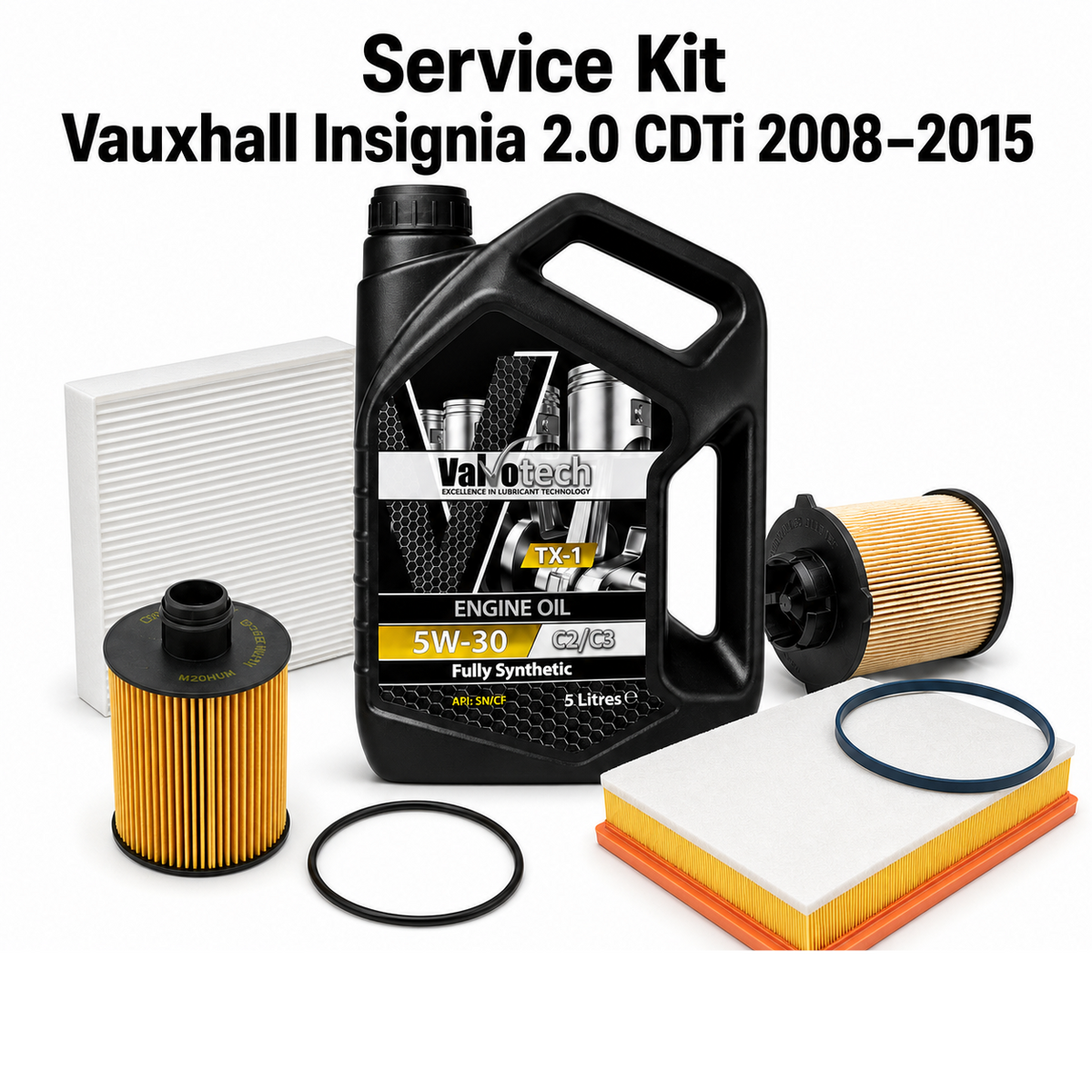 Vauxhall Insignia 2.0 CDTI 2008-2015 Full Service Kit Oil Air Cabin Fuel + Oil | GTM