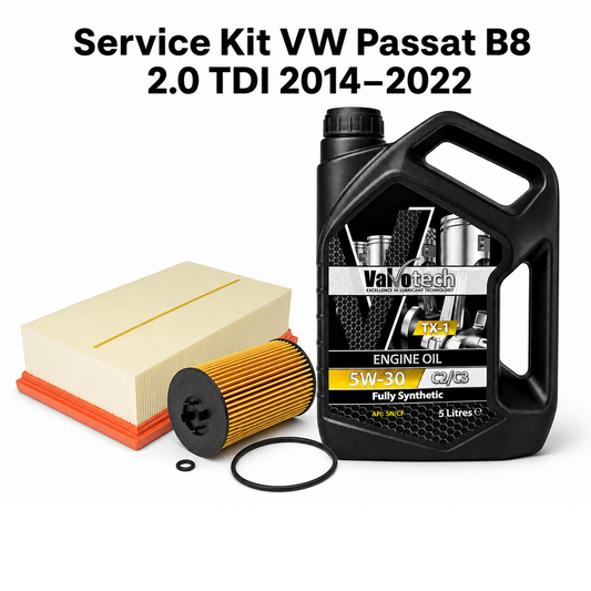 VW Passat B8 2.0 TDI (2014-2022) Oil & Air Filter Service Kit + 5L 5W30 | GTM