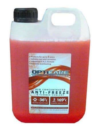 OPTiCARE RED Antifreeze & Coolant 4.5L - Advanced OAT Protection for Optimal Engine Performance